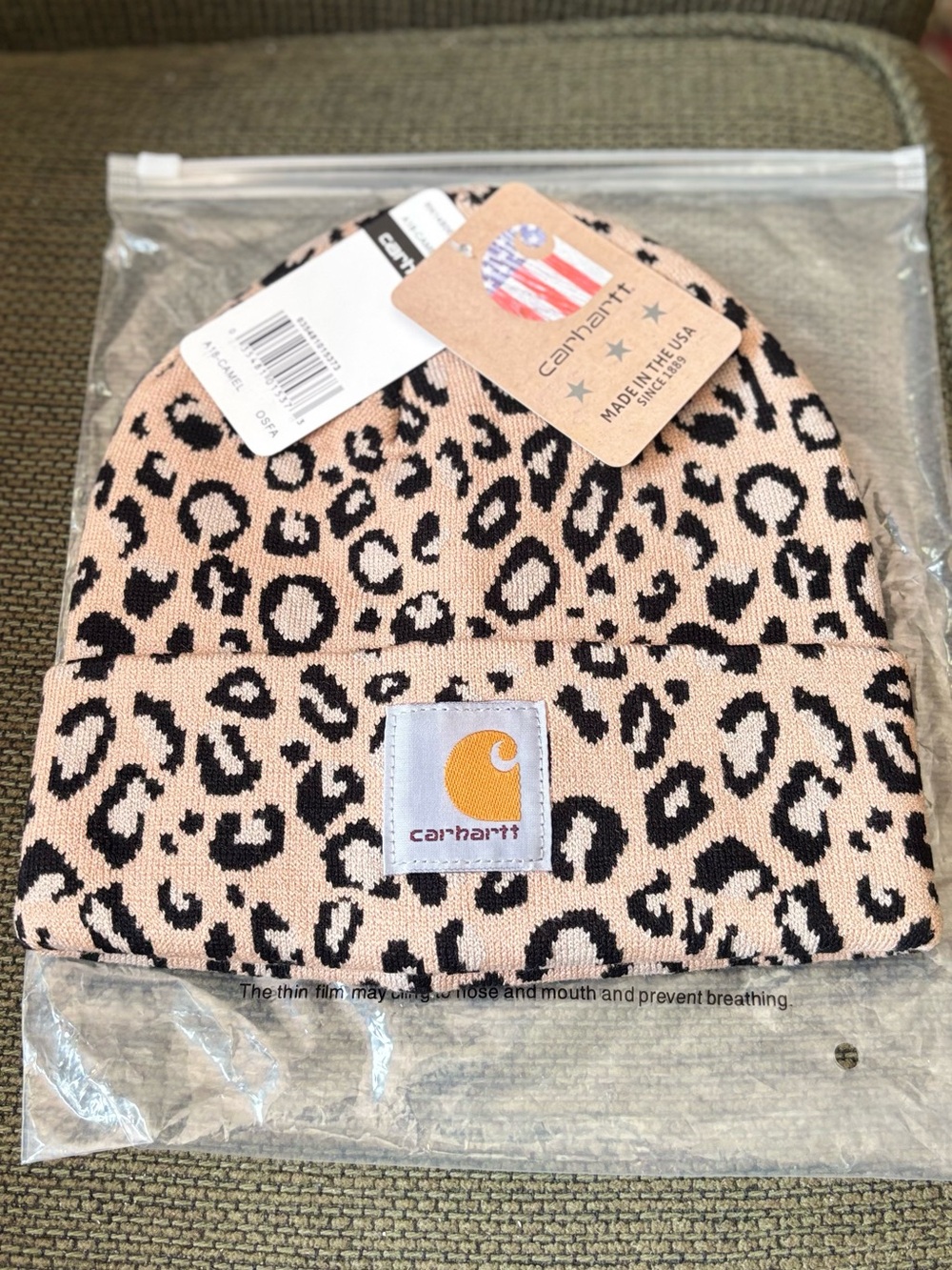 Carhartt animal print hat NWT